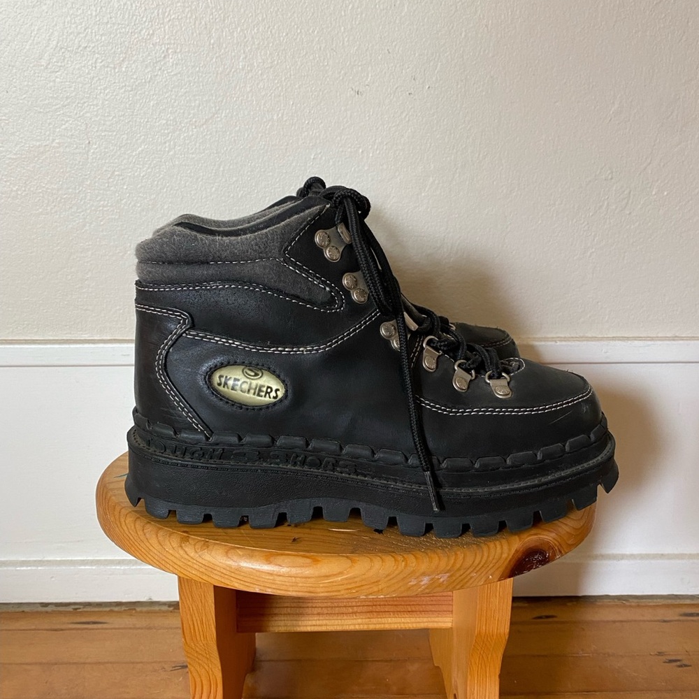 Skechers Black Leather Boots, rare; unworn, NWOT